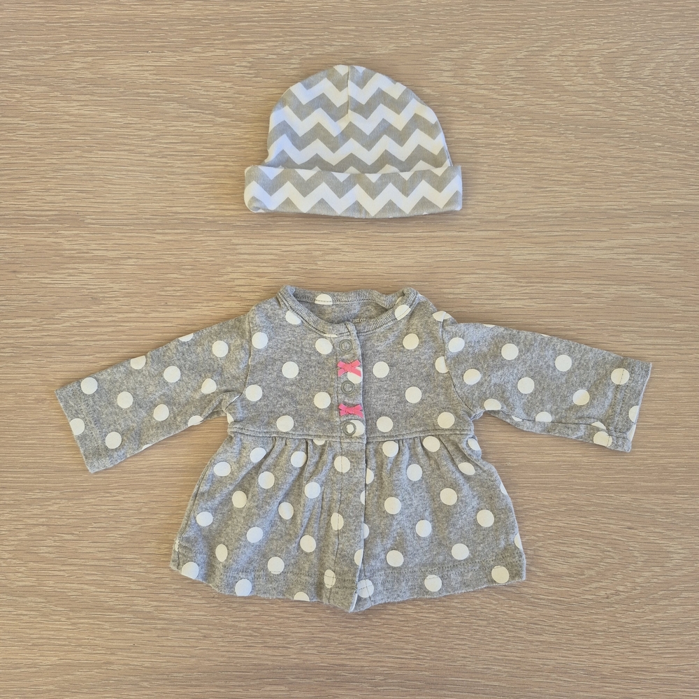 Newborn Girl Carter's Gray Baby Outfit